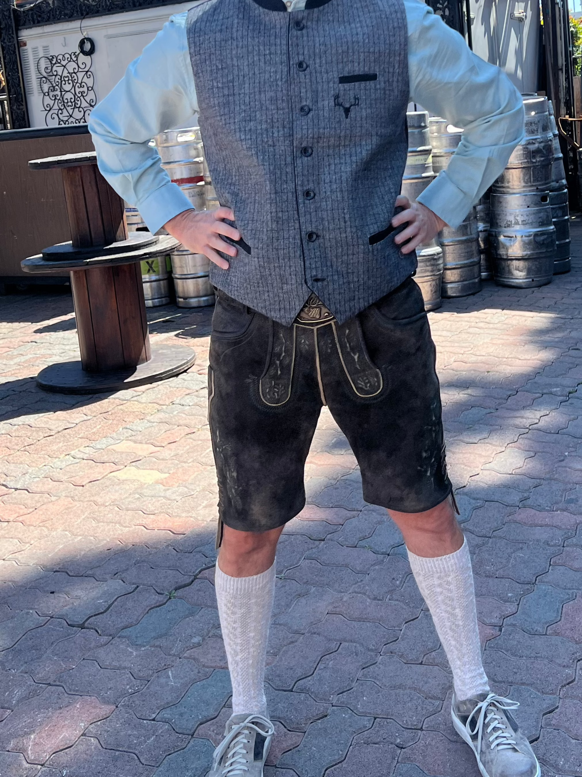 Spieth & Wensky Men's Lederhosen "Ebbs" vulkan-d. green (46-54) closeout