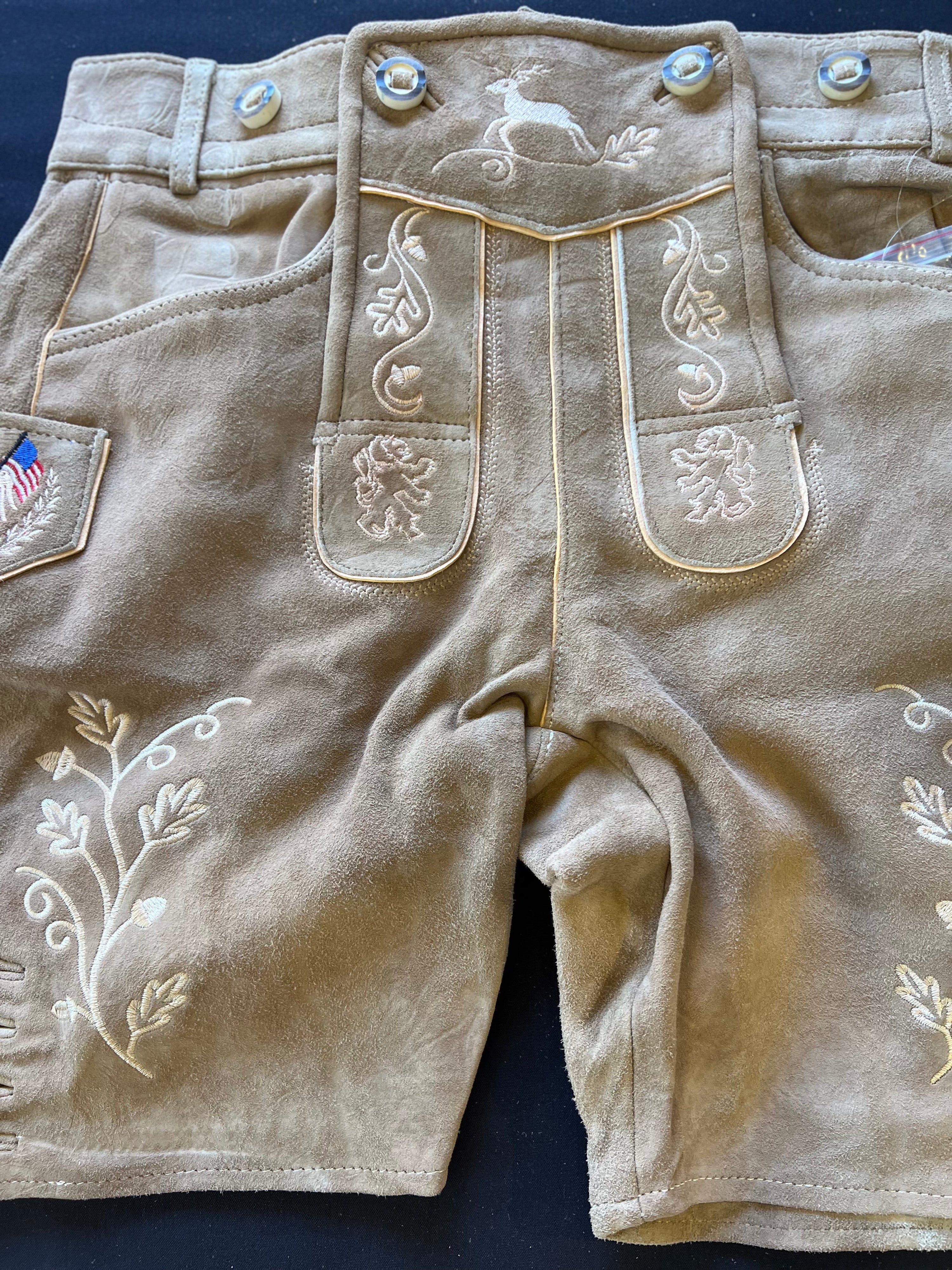 Men's Lederhosen "Vogtland3" H-Straps Light Brown