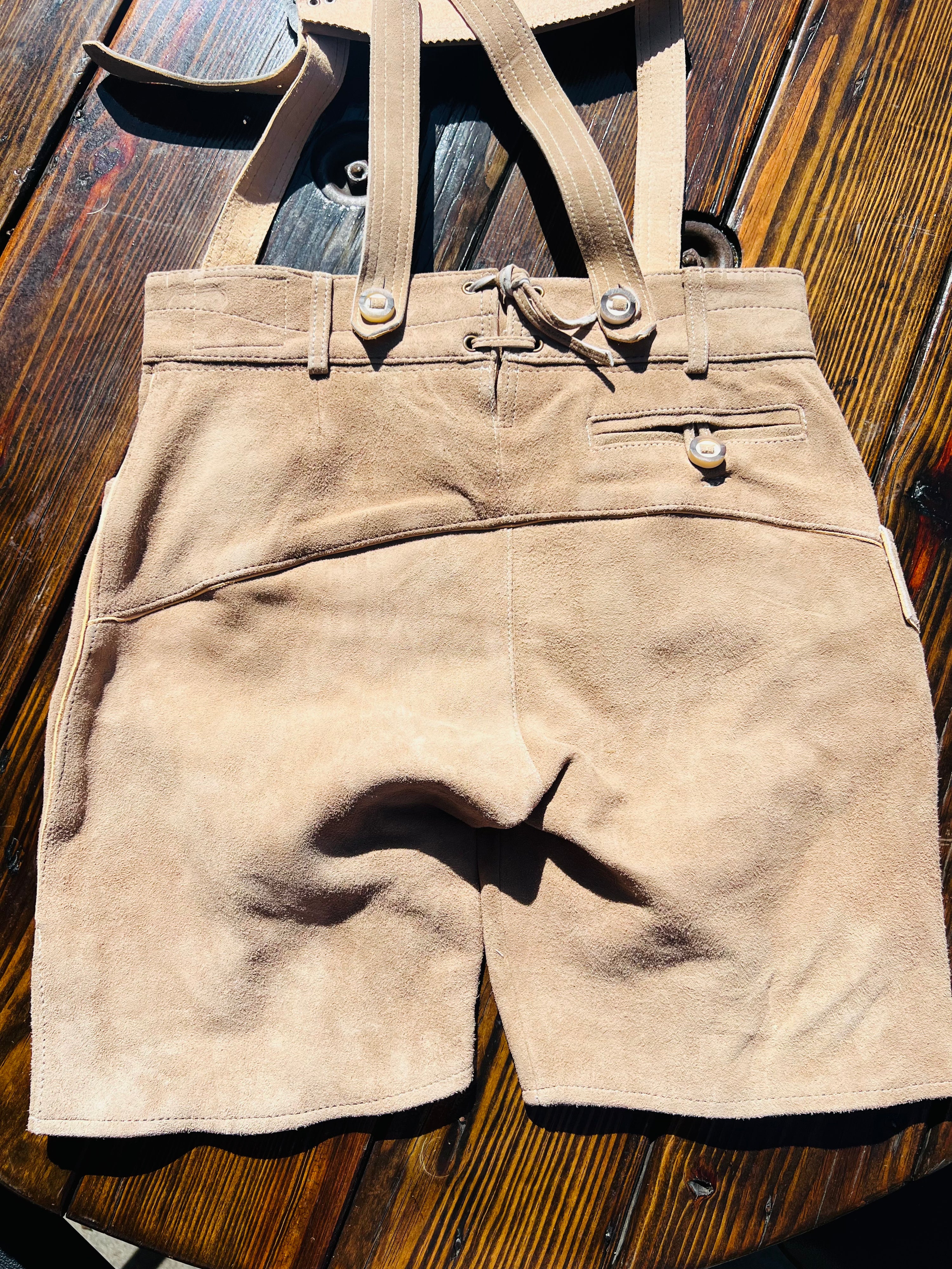 Men's Lederhosen "Vogtland3" H-Straps Light Brown