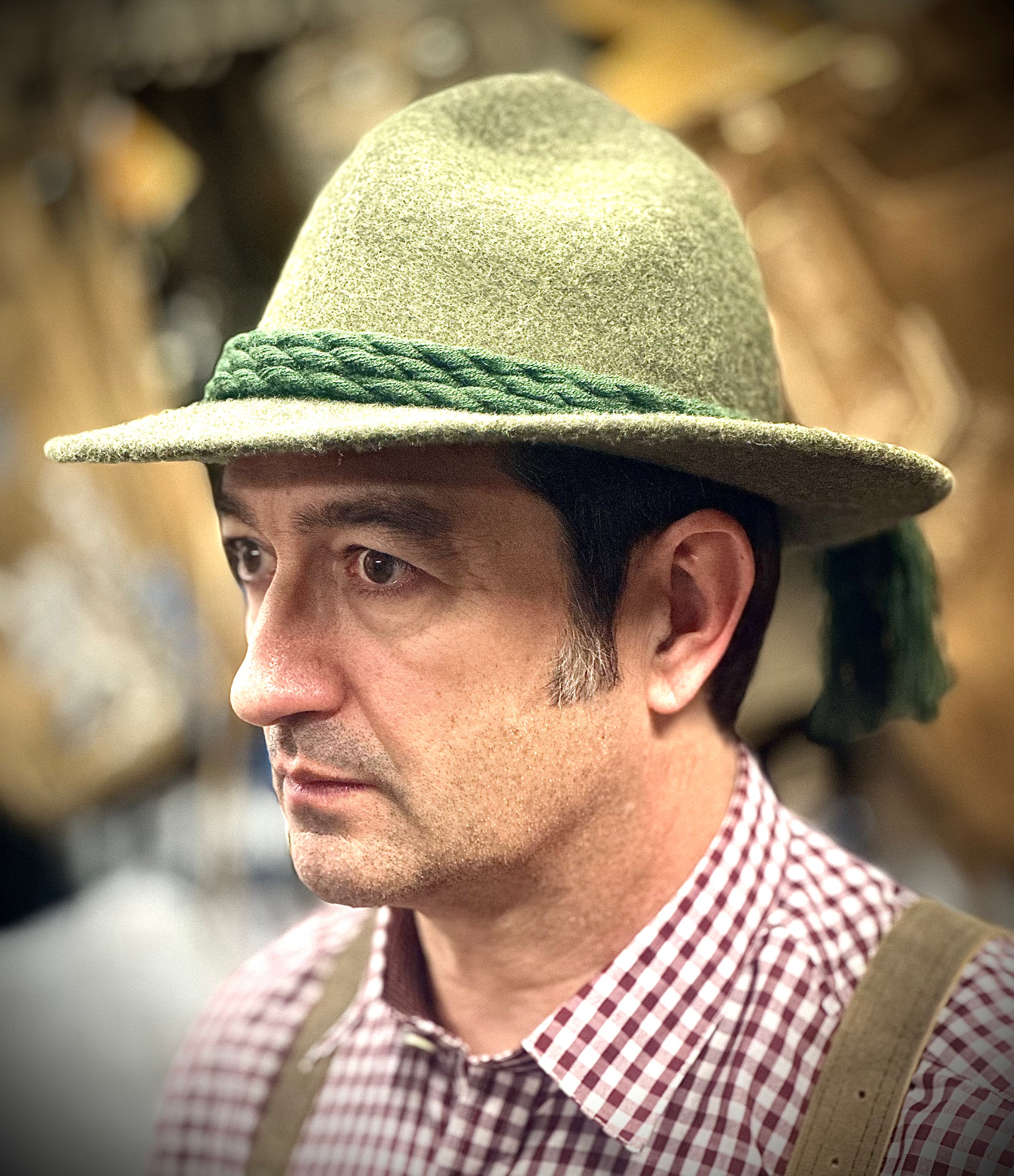 Faustmann Tricorn Hat with Rim,  100% Wool Olive with garniture (closeout) 56,57