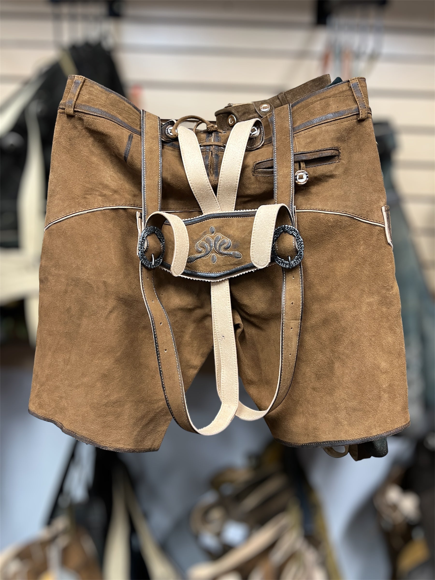 Men's Lederhosen "TradKraft" H-Straps brown (sizes 46-66)