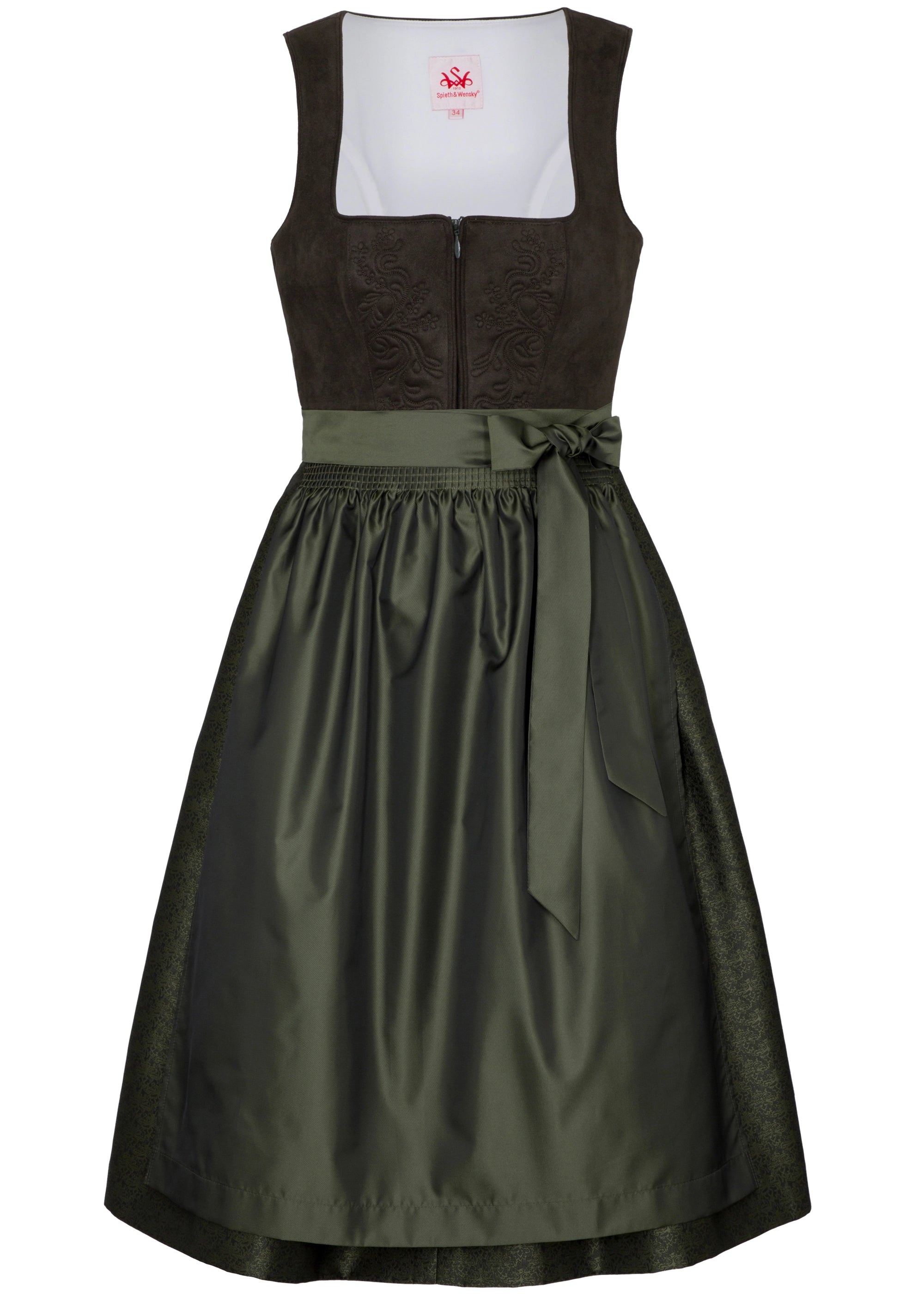 Spieth & Wensky Long Dirndl 2pcs. 70cm "Felina" olive