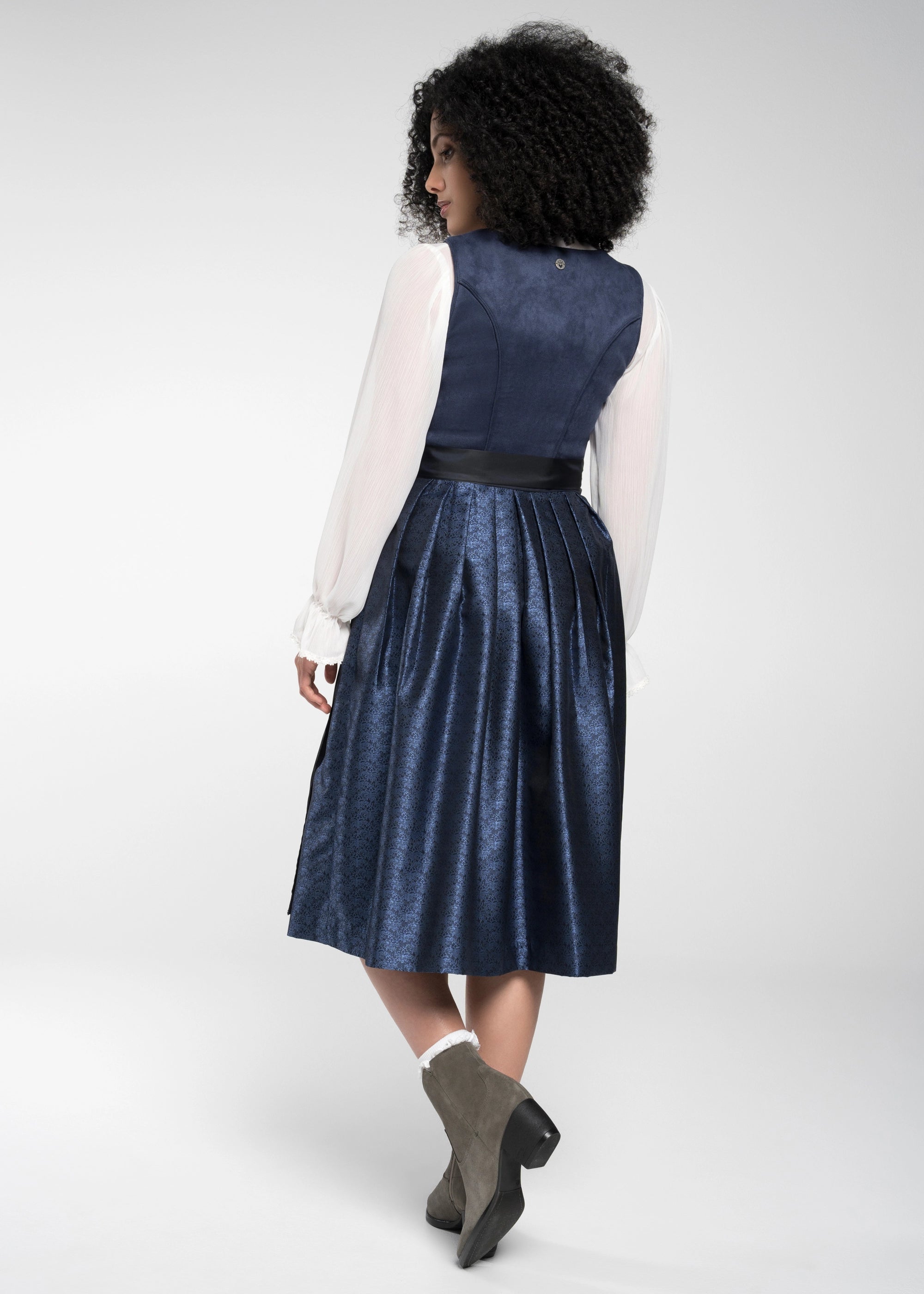 Spieth & Wensky Long Dirndl 2pcs. 70cm "Felina" dark blue