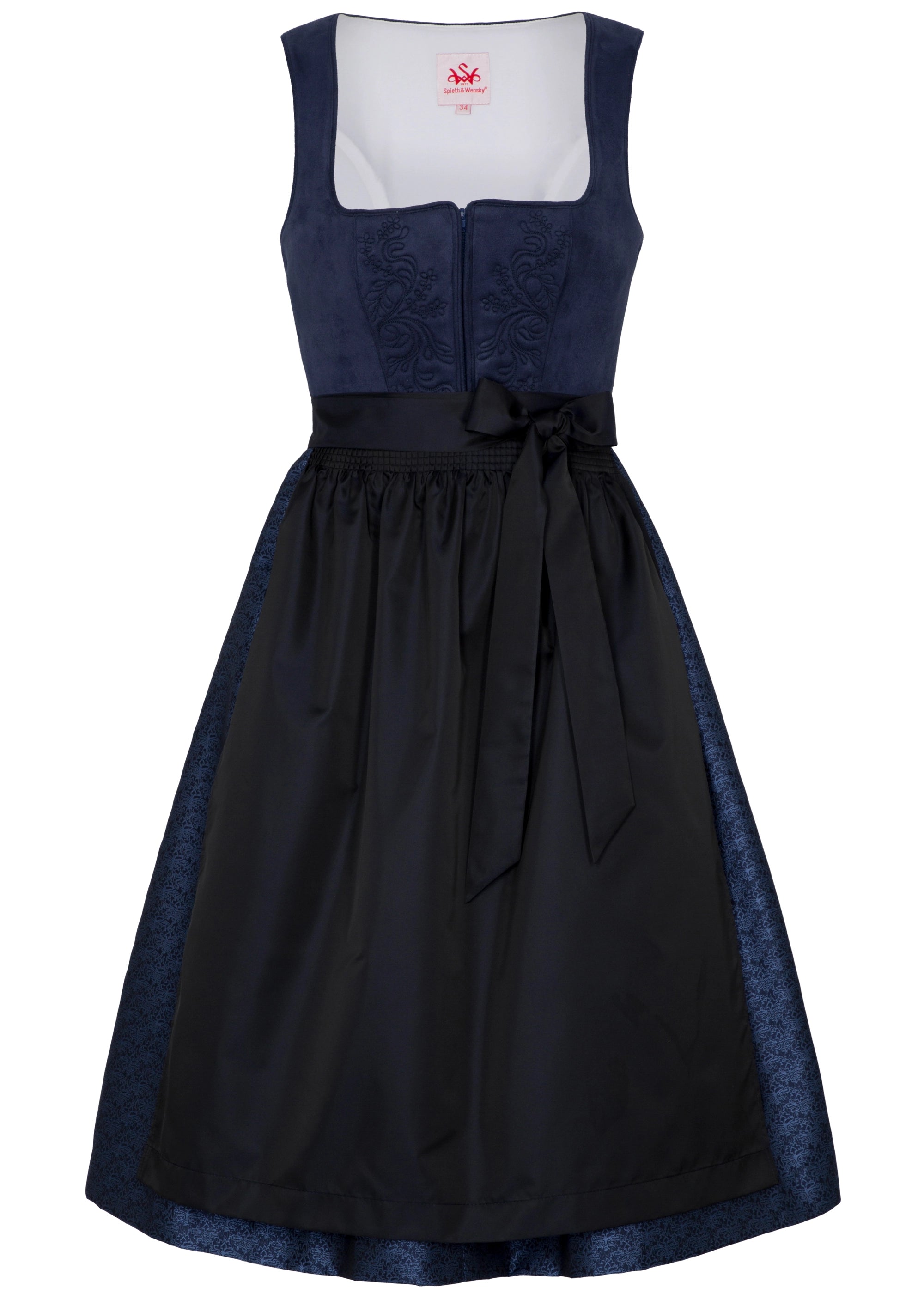 Spieth & Wensky Long Dirndl 2pcs. 70cm "Felina" dark blue