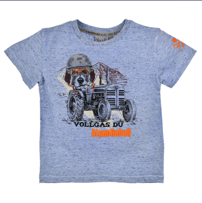Half-sleeved T-shirt 'Alpenrebell' navy melange (closeout)