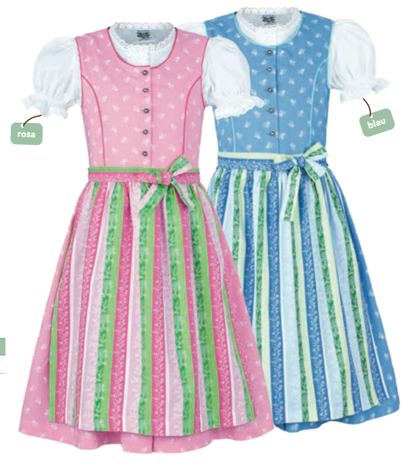 Isar Girls Dirndl "Lea" rosa 3pcs. (152)