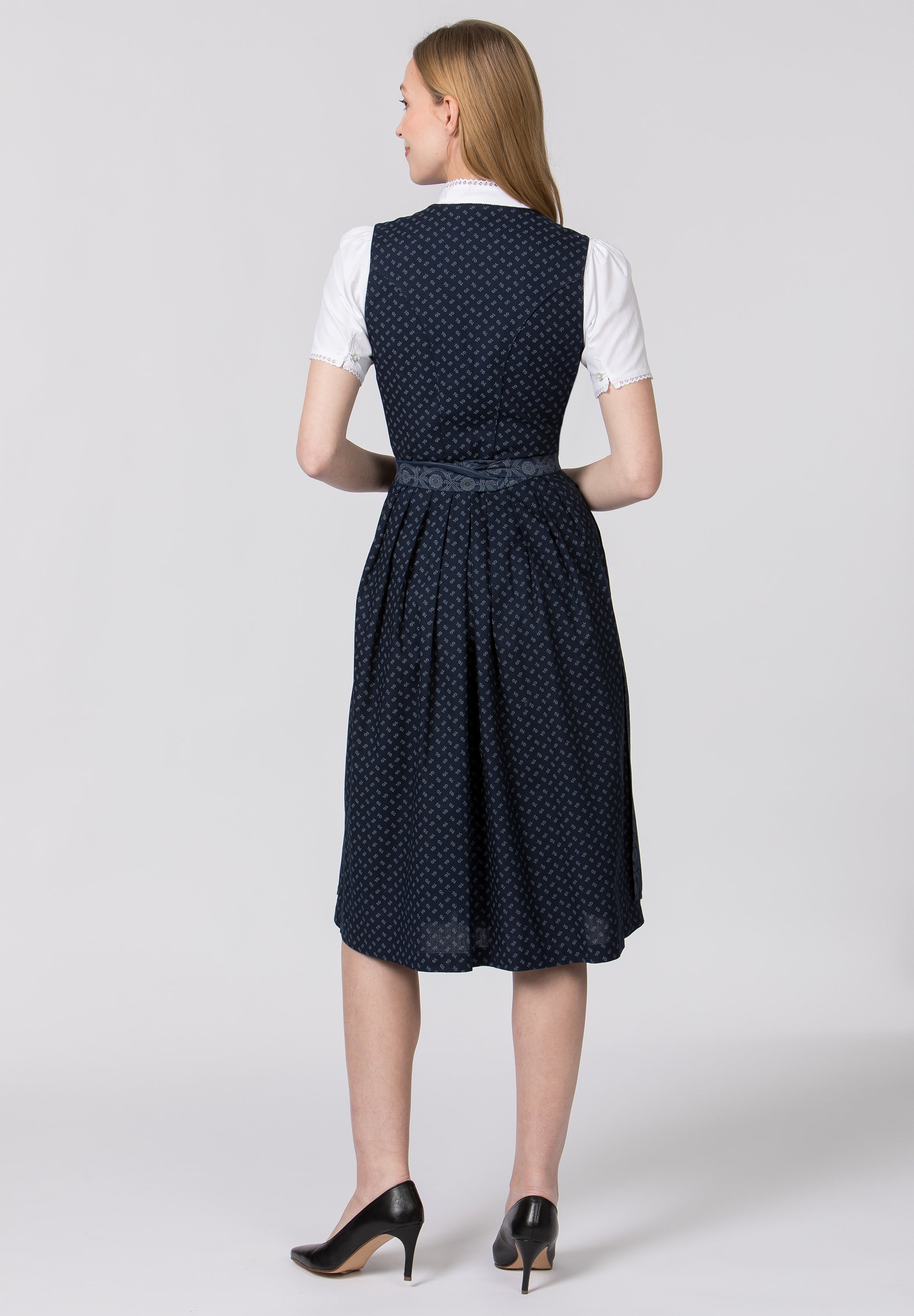 Stockerpoint Long Dirndl 2 pcs. 70 cm "Ellie" dark blue