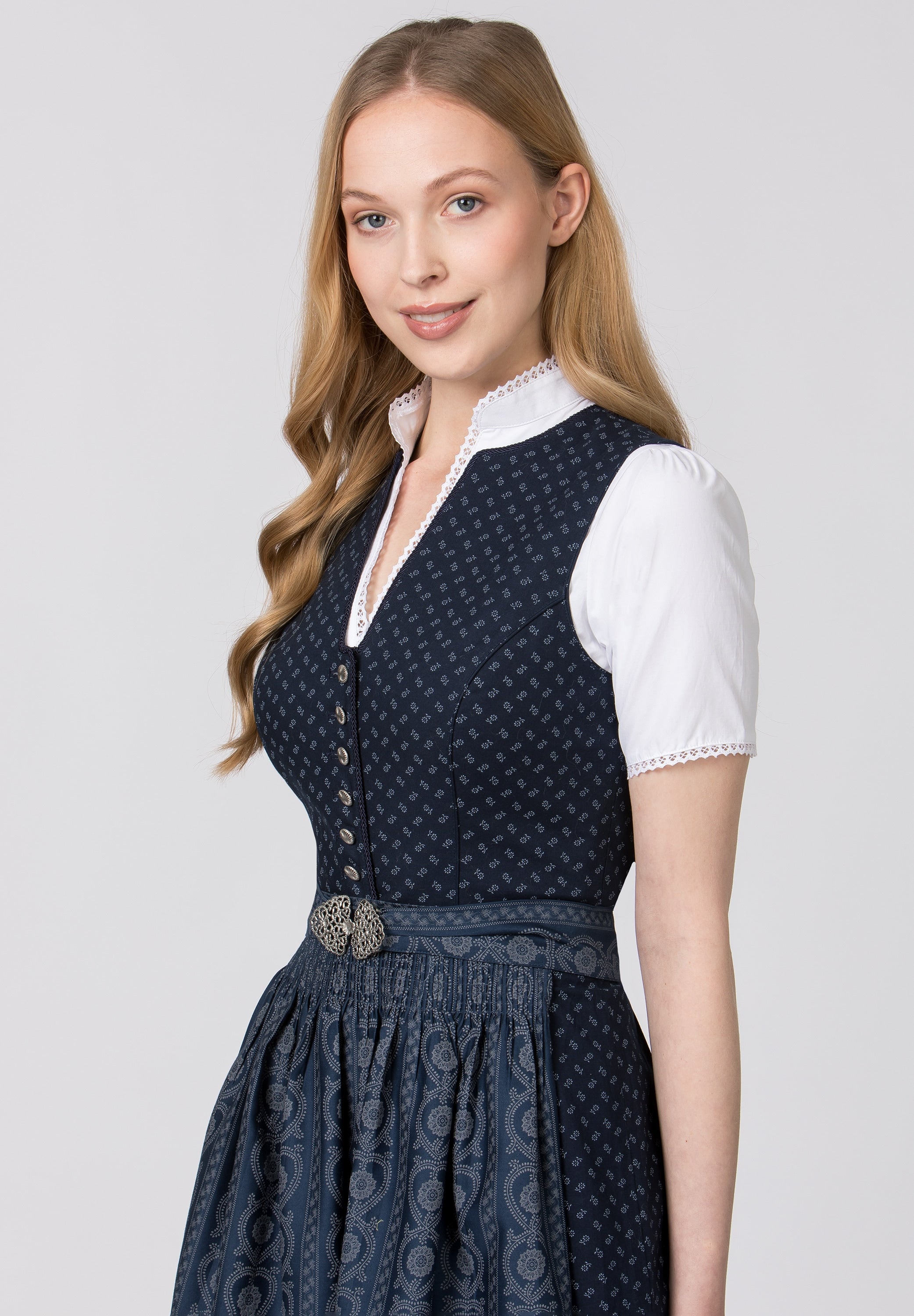 Stockerpoint Long Dirndl 2 pcs. 70 cm "Ellie" dark blue