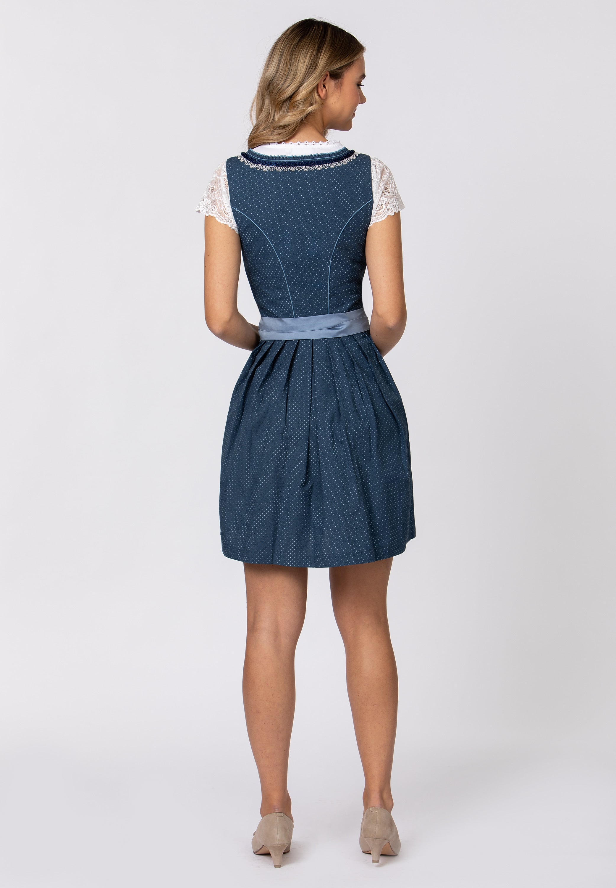 Stockerpoint Midi Dirndl "Harper" 60cm 2pcs. blue (40) closeout
