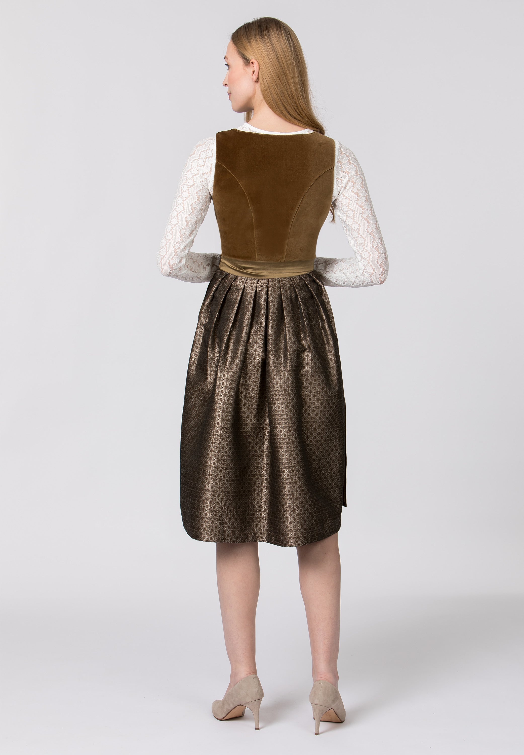 Stockerpoint Long Dirndl 2pcs. 70cm "Aurora" Velvet (4) Color Options