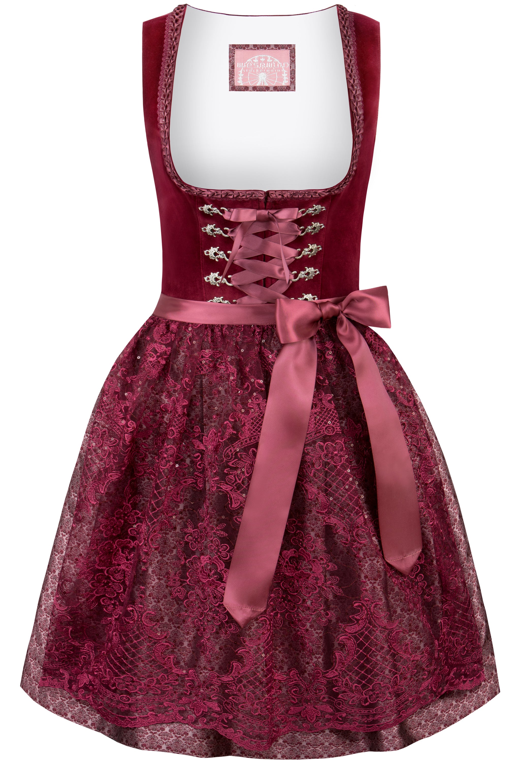 Stockerpoint Mini Dirndl 2pcs. 55cm "Loredana" Red (size 34) closeout