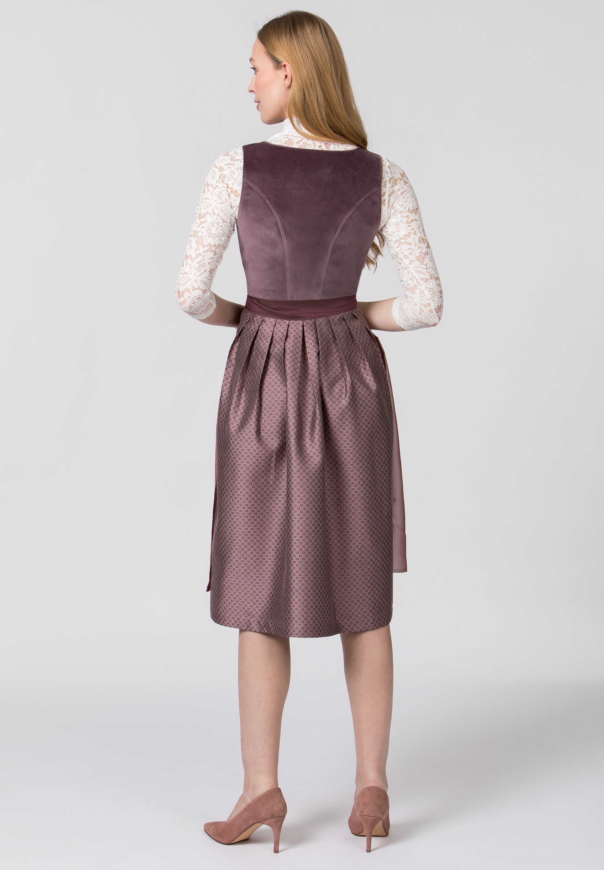 Stockerpoint Long Dirndl 2pcs. 70cm "Aurora" Velvet (4) Color Options