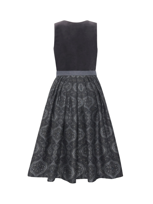 Dirndl with velvet top and jacquard skirt