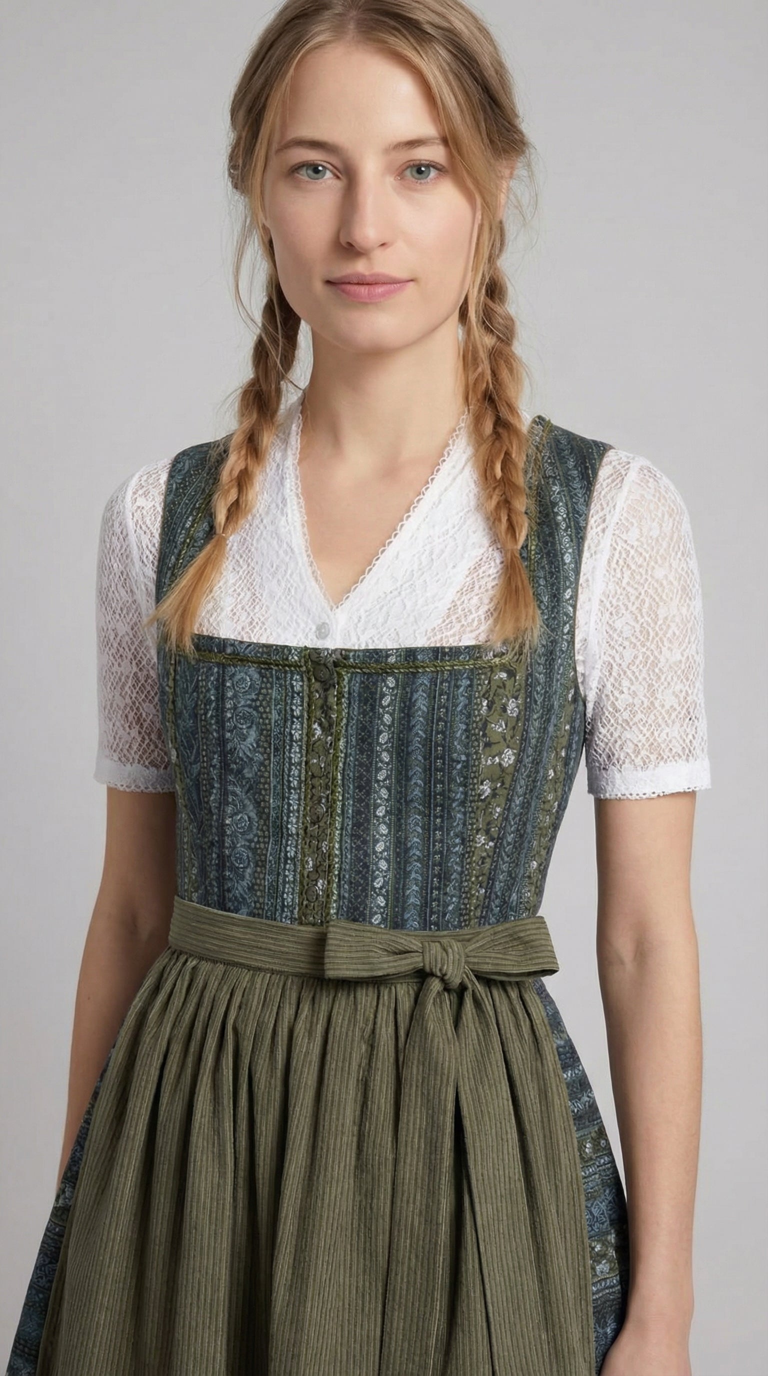 Berwin Long Dirndl 2pcs. 75cm "Sarah" olive