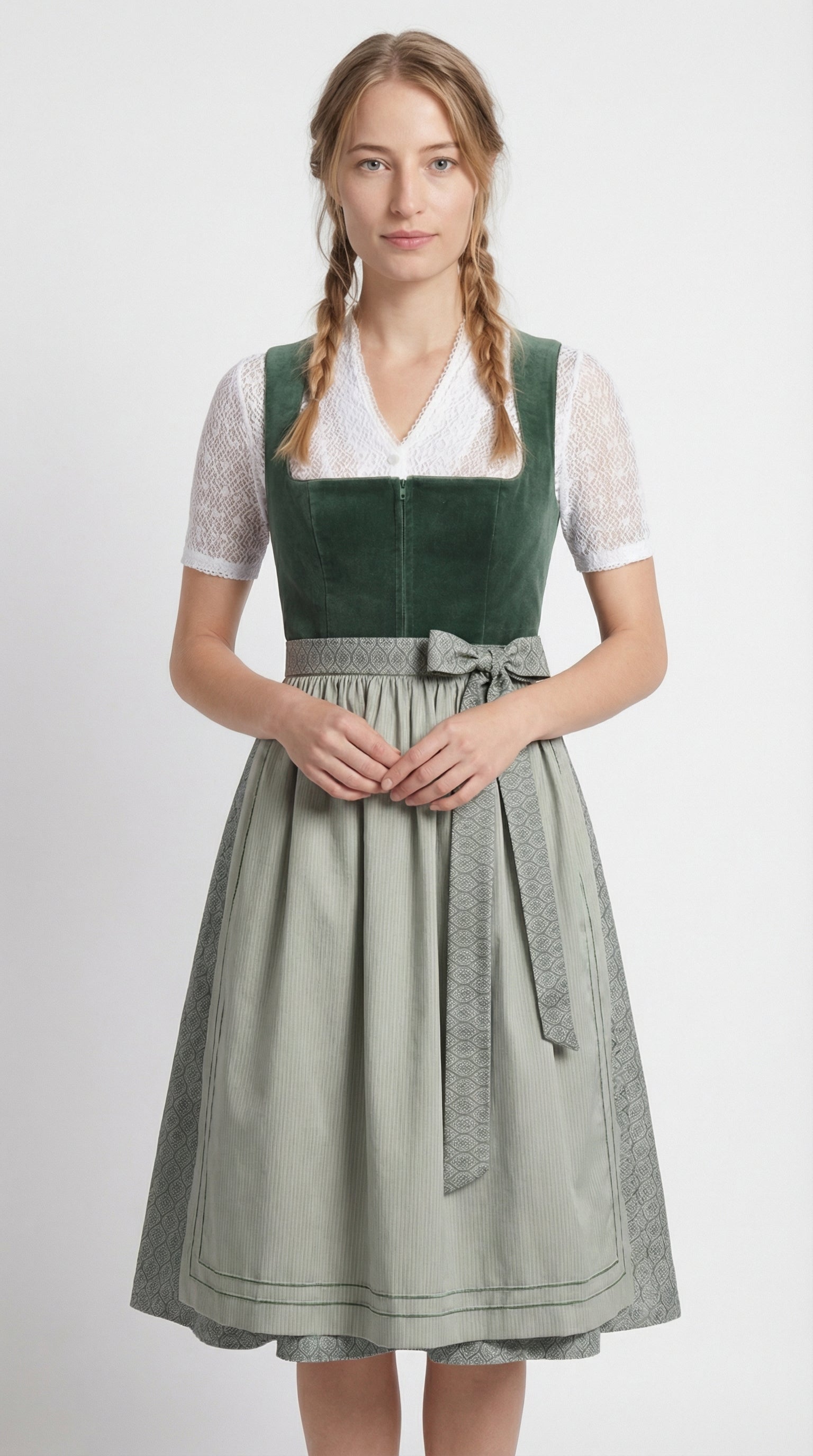 Berwin Long Dirndl 2pcs. 75cm "Doris" green