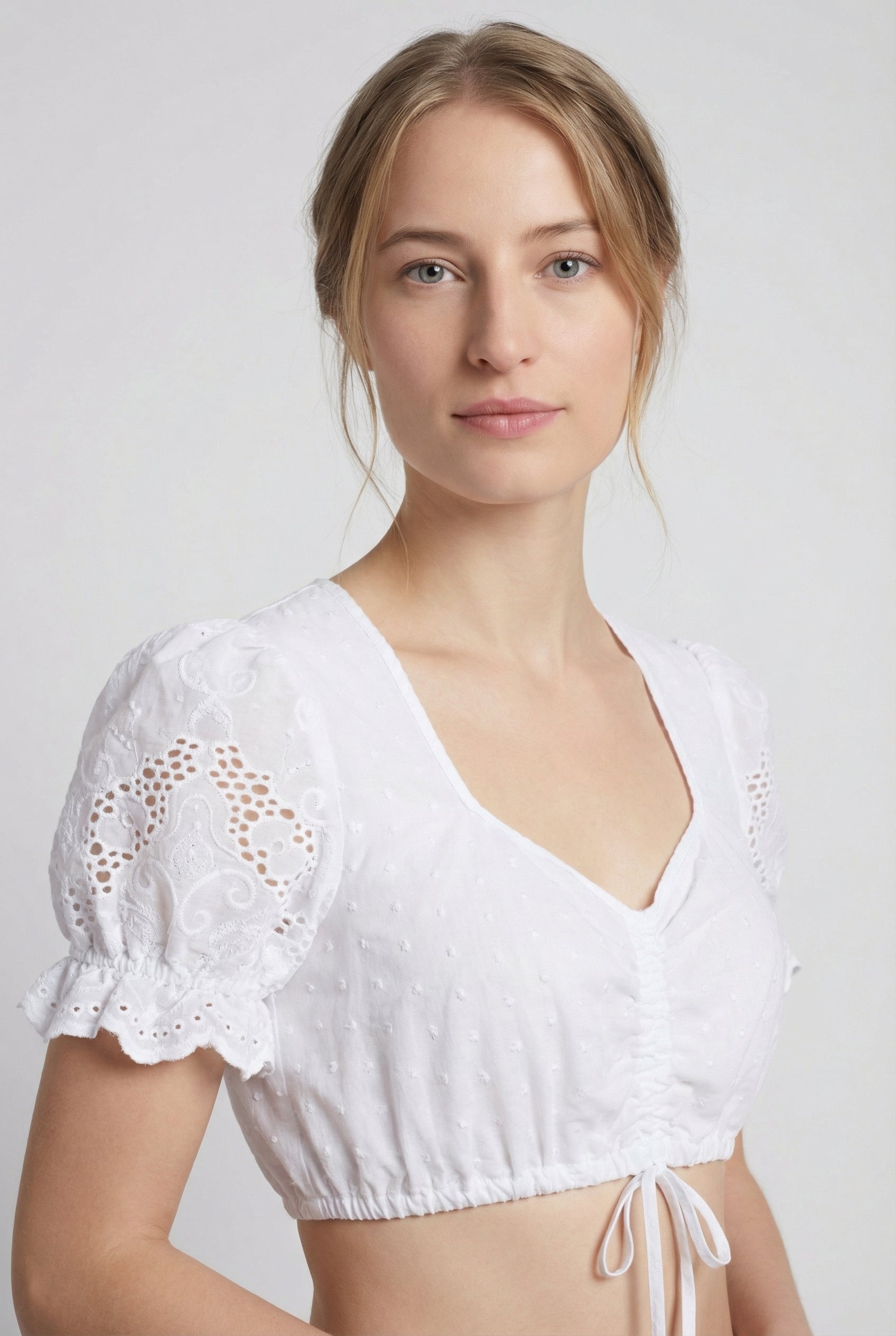 Berwin Dirndl Blouse w/Puff Sleeves "Jane" white