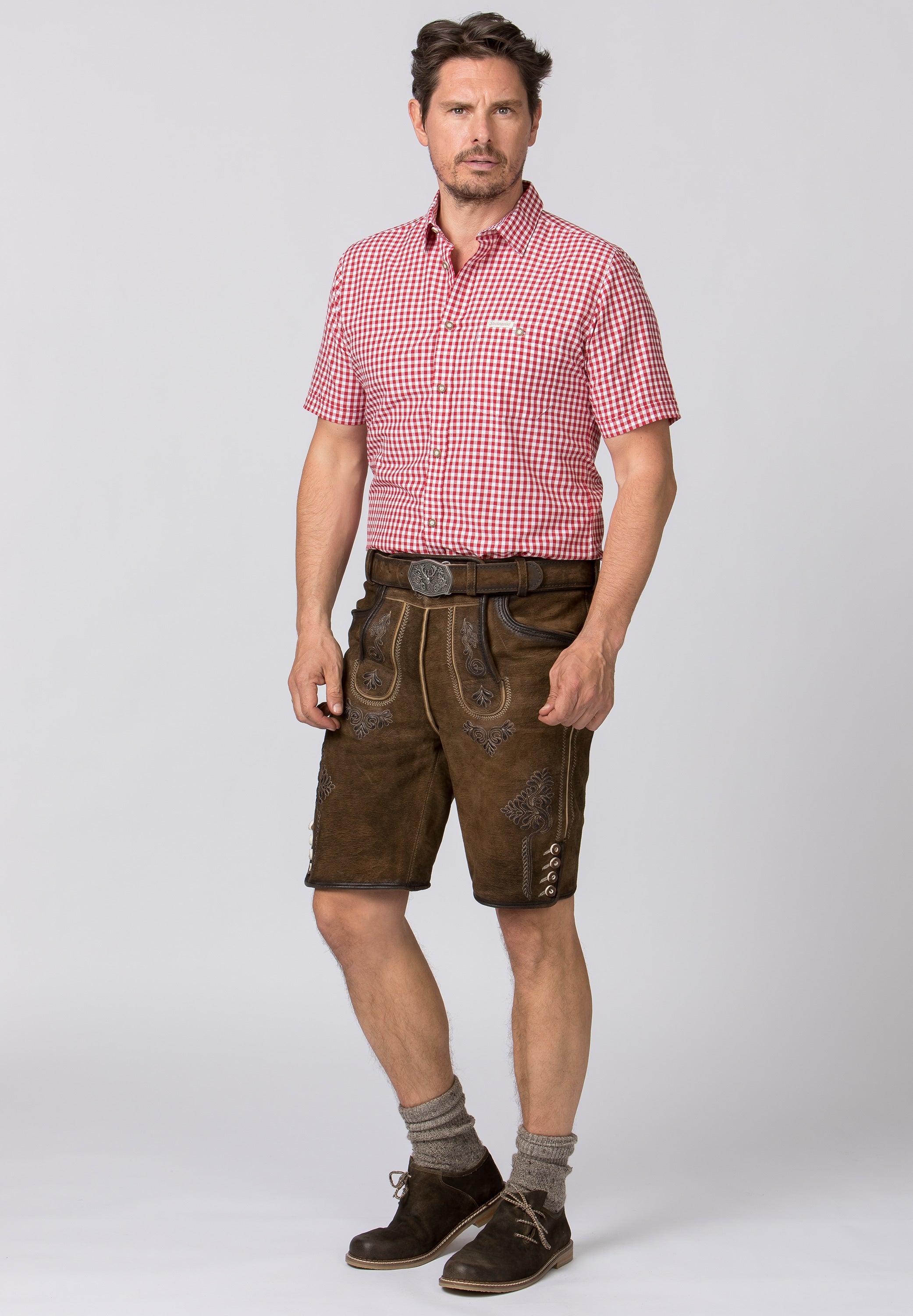 Men's Lederhosen "Bertl" Stone with Belt (closeout) 52
