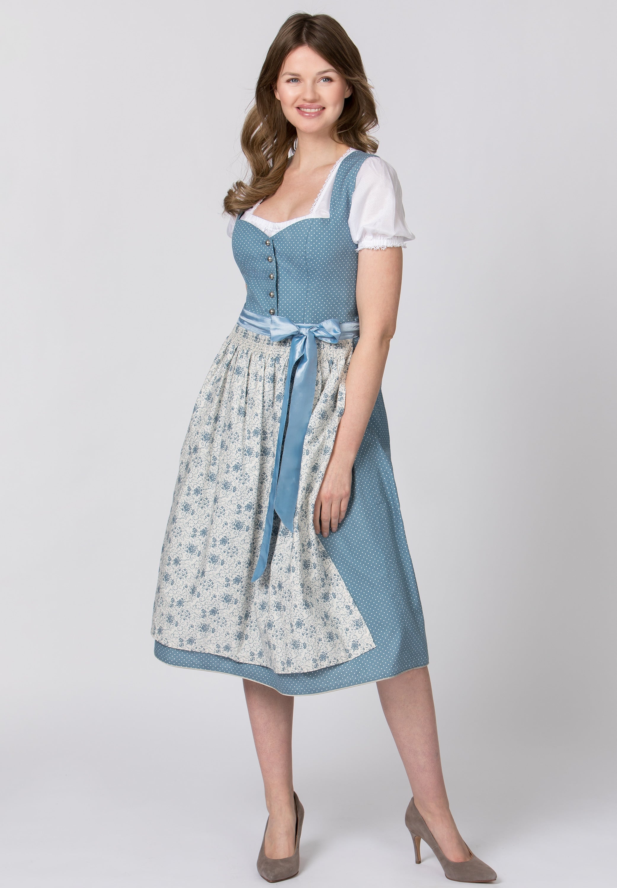 Stockerpoint Long Dirndl 2 pcs. 70 cm "Edonita" Blue