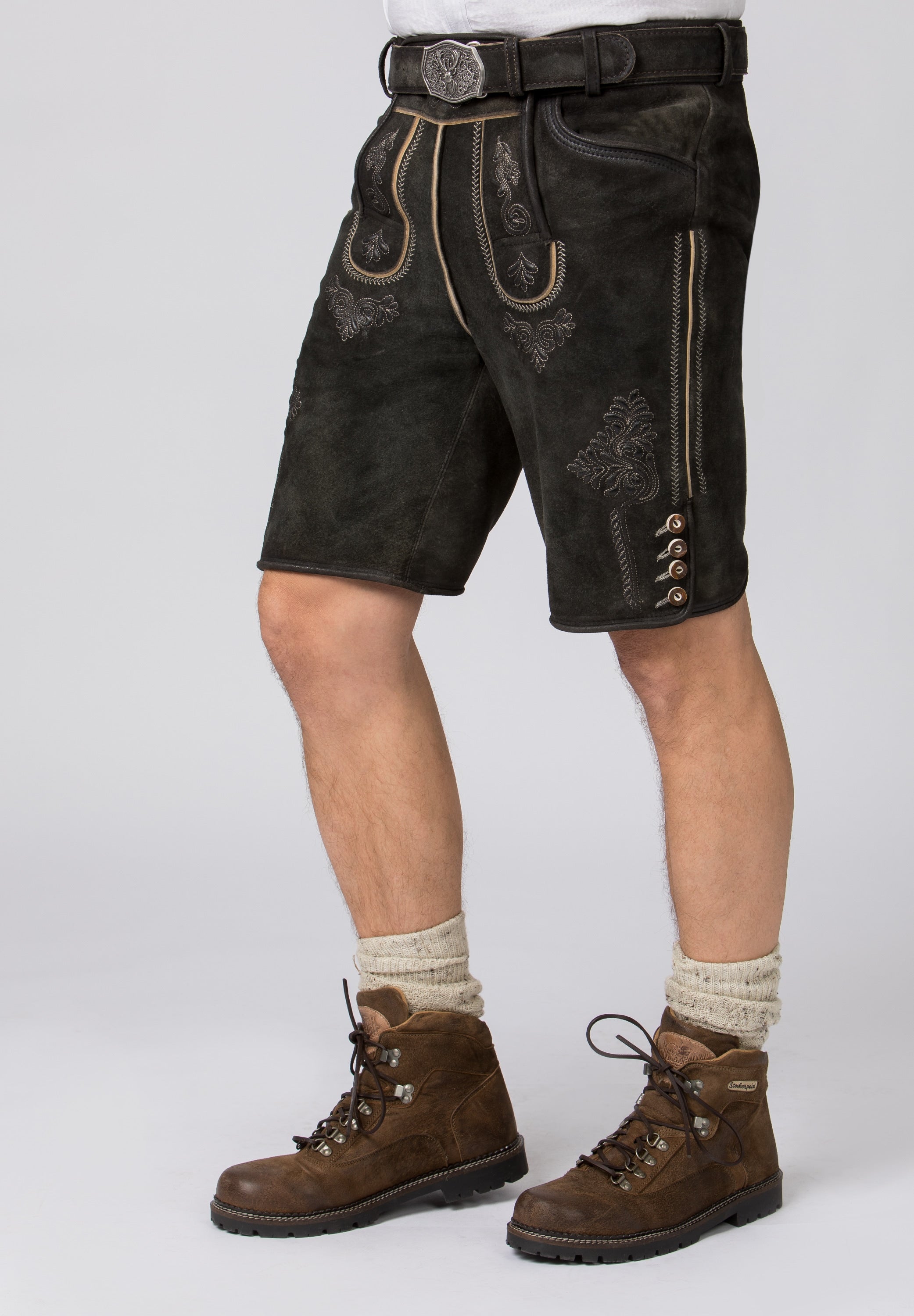 Men's Lederhosen "Bertl" Stone with Belt (closeout) 52