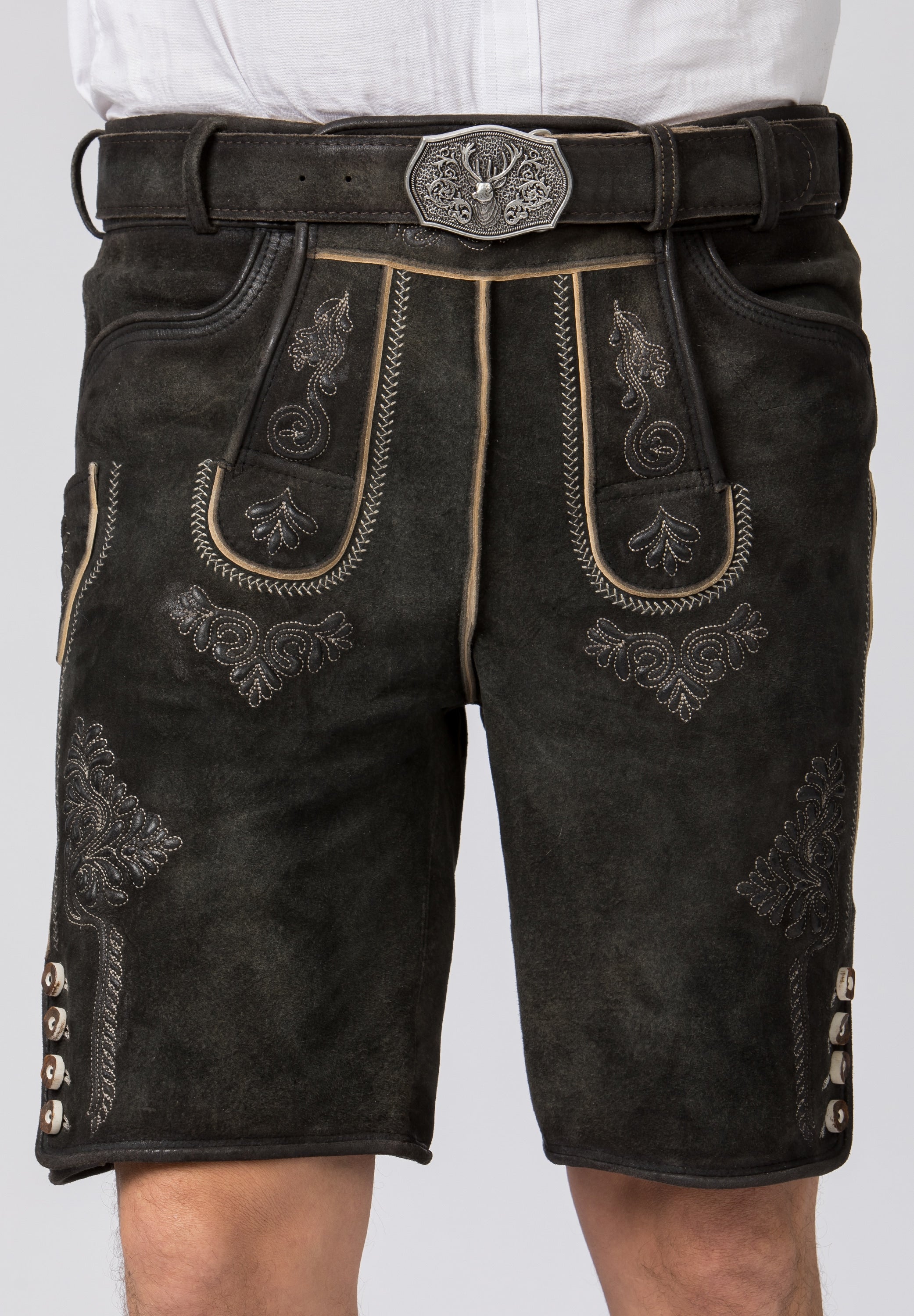 Men's Lederhosen "Bertl" Stone with Belt (closeout) 52