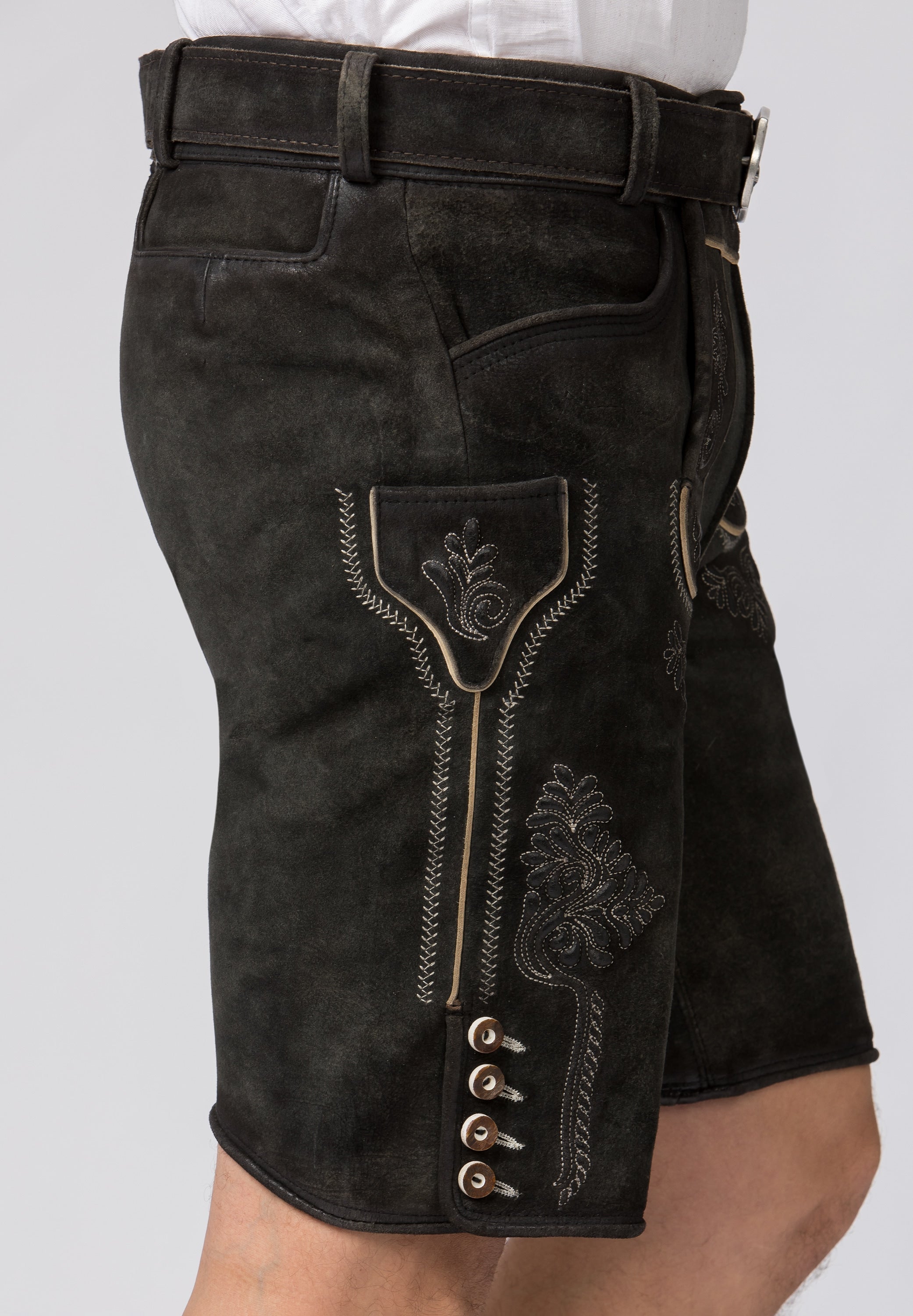 Men's Lederhosen "Bertl" Stone with Belt (closeout) 52